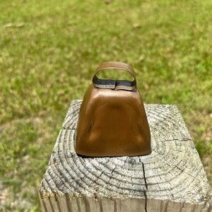 Vintage Brass Hammered Primitive Antique Cow or goat Bell 3x3x4
